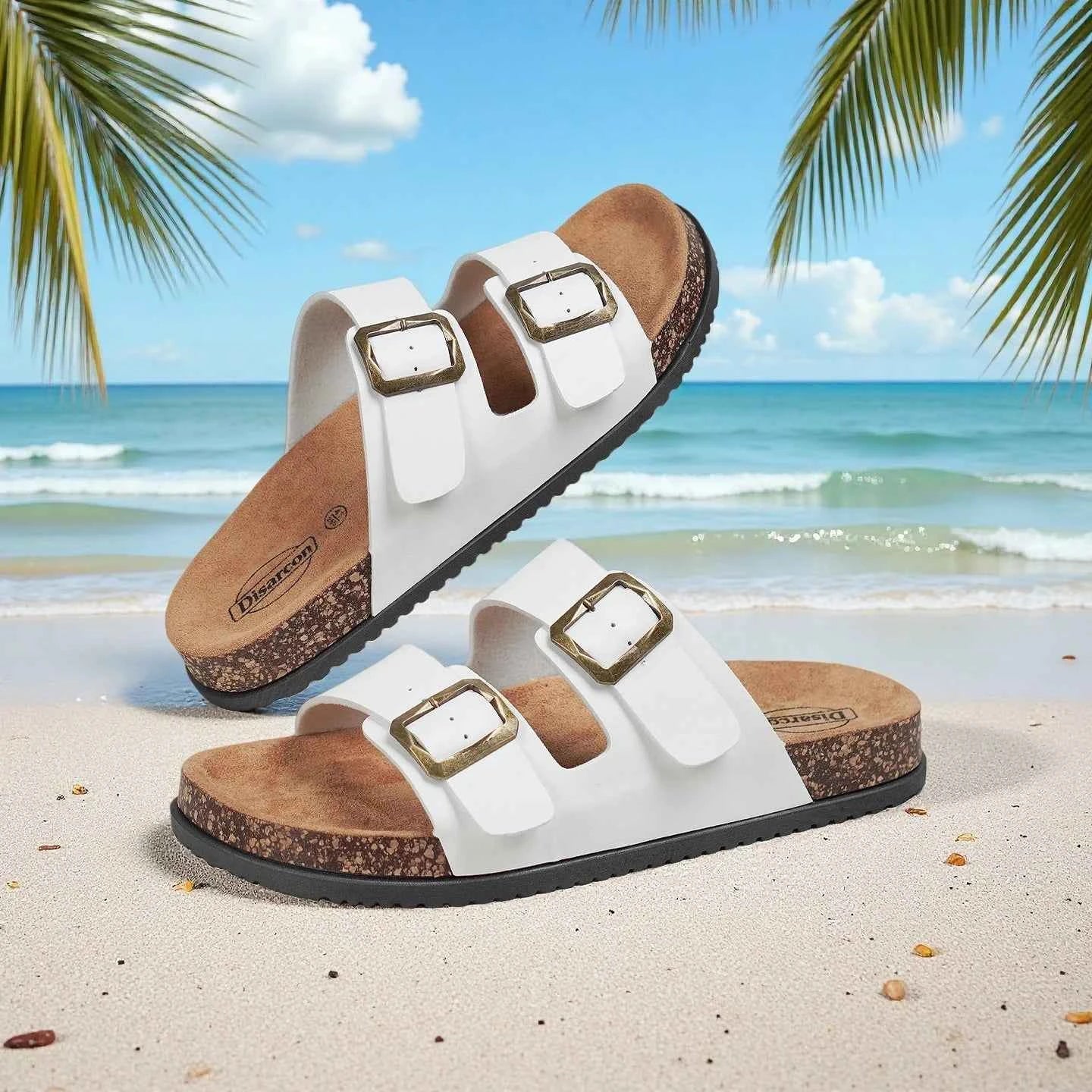 Men's Summer Sandals, Outdoor Leisure Vacation Beach Sandals, Double Buckle Design Unisex Large Size Sandals, Non-Slip, Breathable, Wear-Resistant, Versatile for Daily Wear, Indoor Home Slippers, High-End, Retro