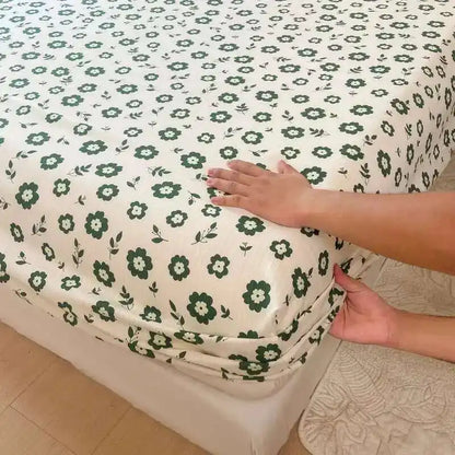 Floral Print Fitted Sheet, Elastic Edge, Queen/King