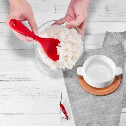 Hanging Silicone Rice Spoon Kitchen Ladle Non-stick Saucepan Electric Rice Cooker Cooking Scoop with Holes Household Items