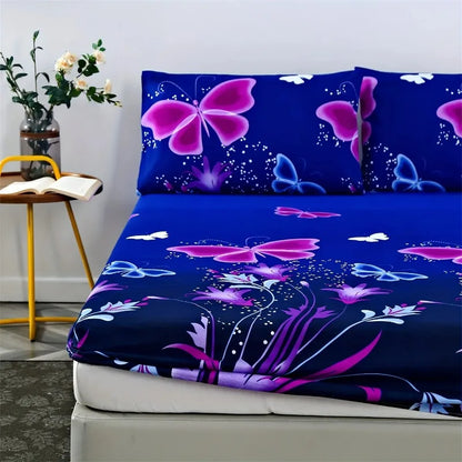 3-Piece Print Bedding Set with Fitted Sheet