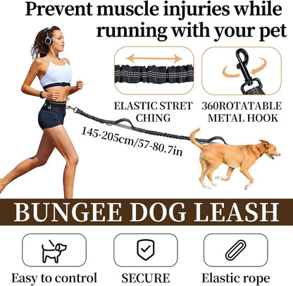 Hands-Free Running Dog Leash, Shock-Absorbing