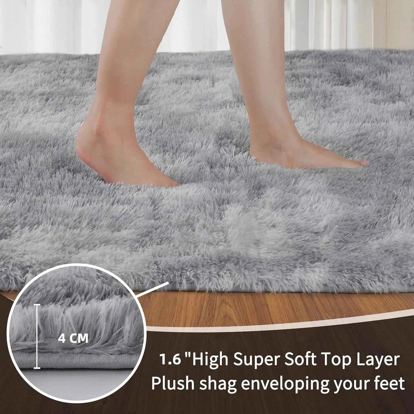 Long Plush Carpet For Living Room Sofa Area Rugs Modern Ultra-Soft Fluffy Floor Mat Kids Bedroom Bedside Rugs Home Decor Gray