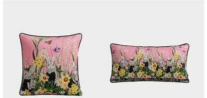 Vintage Floral Velvet Throw Pillow Covers Home Art Deco Pillowcase Square Pillow Case Cushion Cover for Bed Sofa Living Room Car
