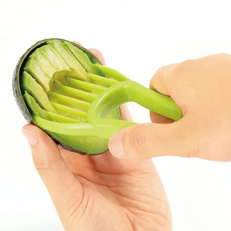 3-in-1 Avocado Slicer, Pitter & Peeler – Plastic Fruit Cutter & Pulp Separator Tool