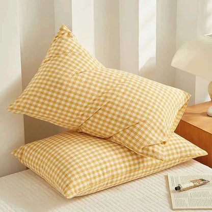 Pillowcase Envelope Style Plaid Couples Plain Ins 48x74cm 100% Pure Cotton Home Textile Household Bedroom Throw Pillow Case