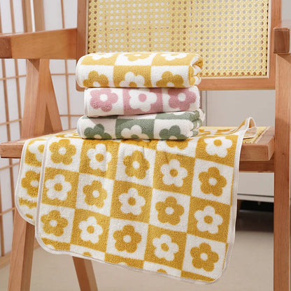 35x75cm Flower PatternCoral Velvet Absorbent Quick Drying Face Towel Soft - Bath Towel