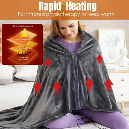 Wearable Electric Blanket Office USB Electric Heated Blanket Washable Winter Warm Blanket 3 Heating Levels Throw Blanket