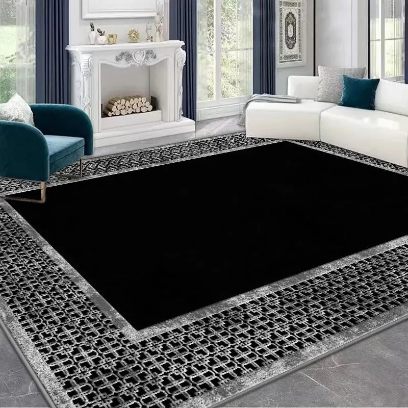 Light Luxury Rugs for Bedroom Anti-slip Bedside Rug Large Area Living Room Decoration Soft Carpet Washable Cloakroom Floor Mat