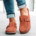 Crestar Women's Fashion Clogs – Adjustable Buckle Retro Suede Mules & Beach Shoes