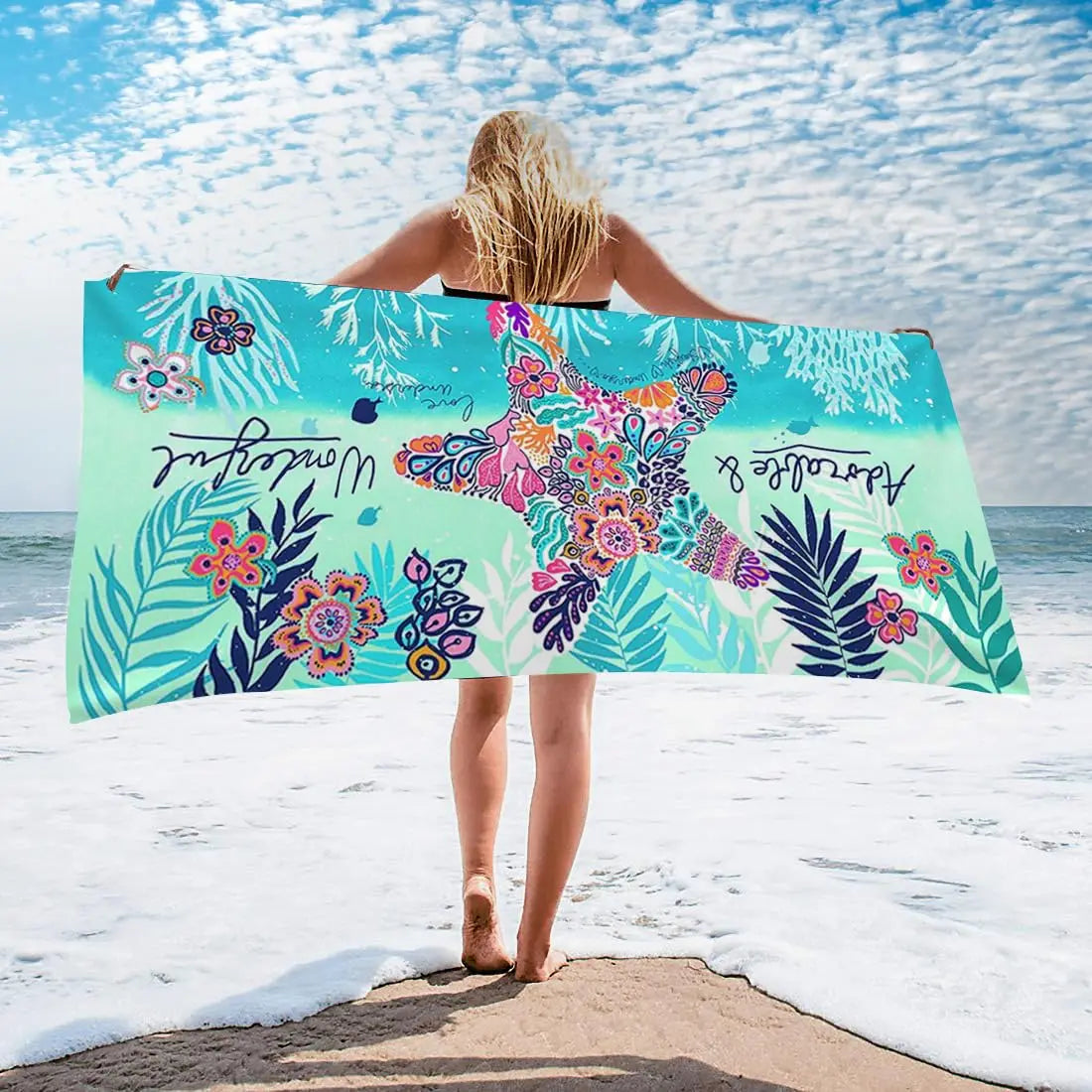 Large Microfiber Beach Towel Quick Dry Sun Protection Absorbent Bath Towel