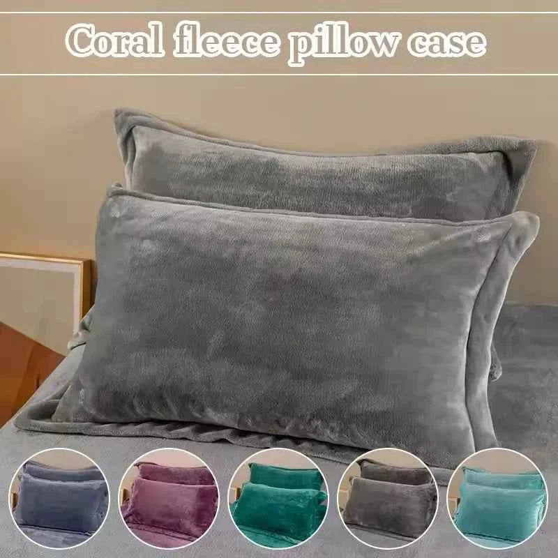 1/2pcs Soft Flannel Pillowcase Winter Warm Pillow Cushion Cover Adult Kids Comfortable Sleeping Home Sofa Throw Pillow Cover