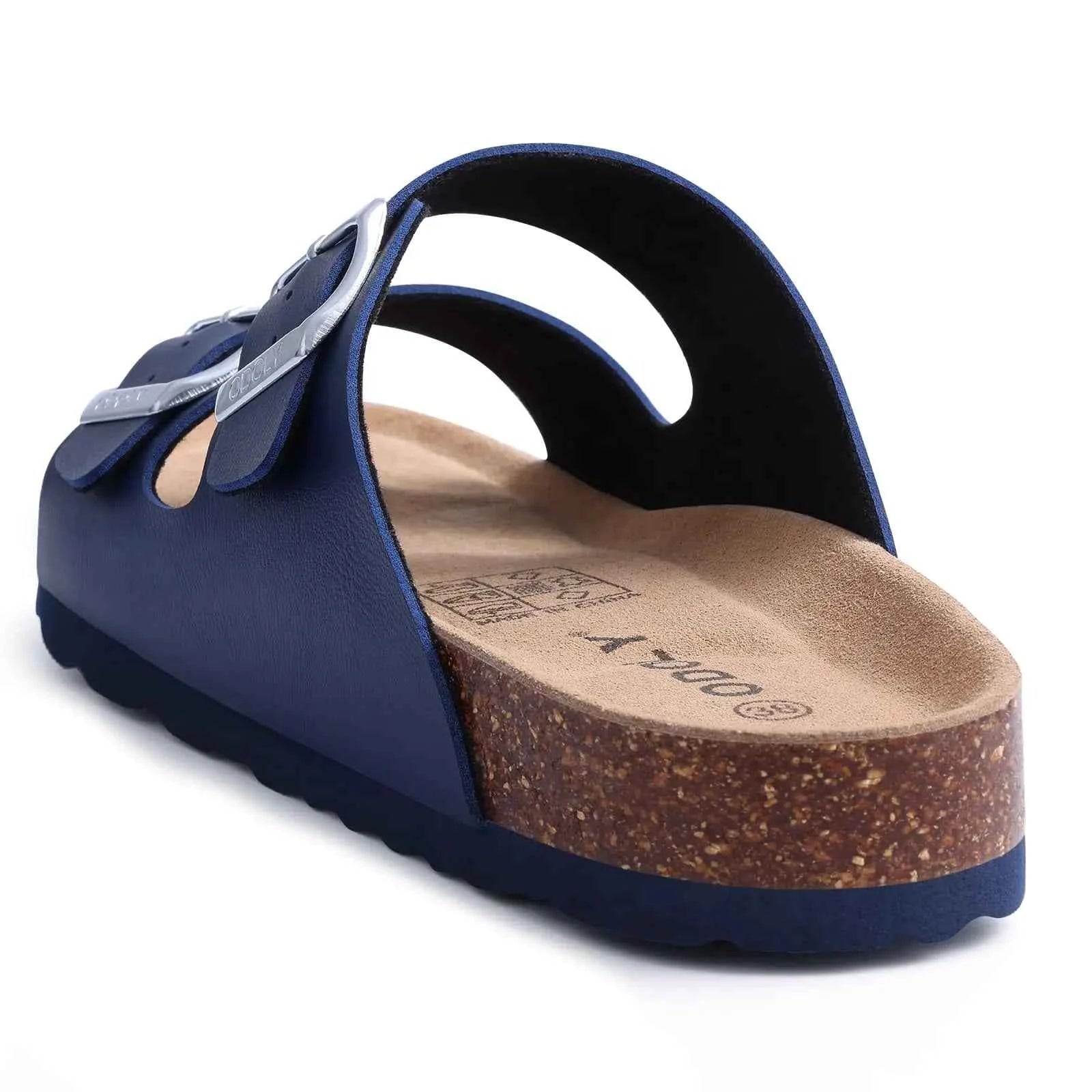 SmilePoP Fashion Men Cork Sandals Summer Men Beach Sandals With Adjustable Buckle Outdoor Nonslip Men Flat Sandals Slip On Slide