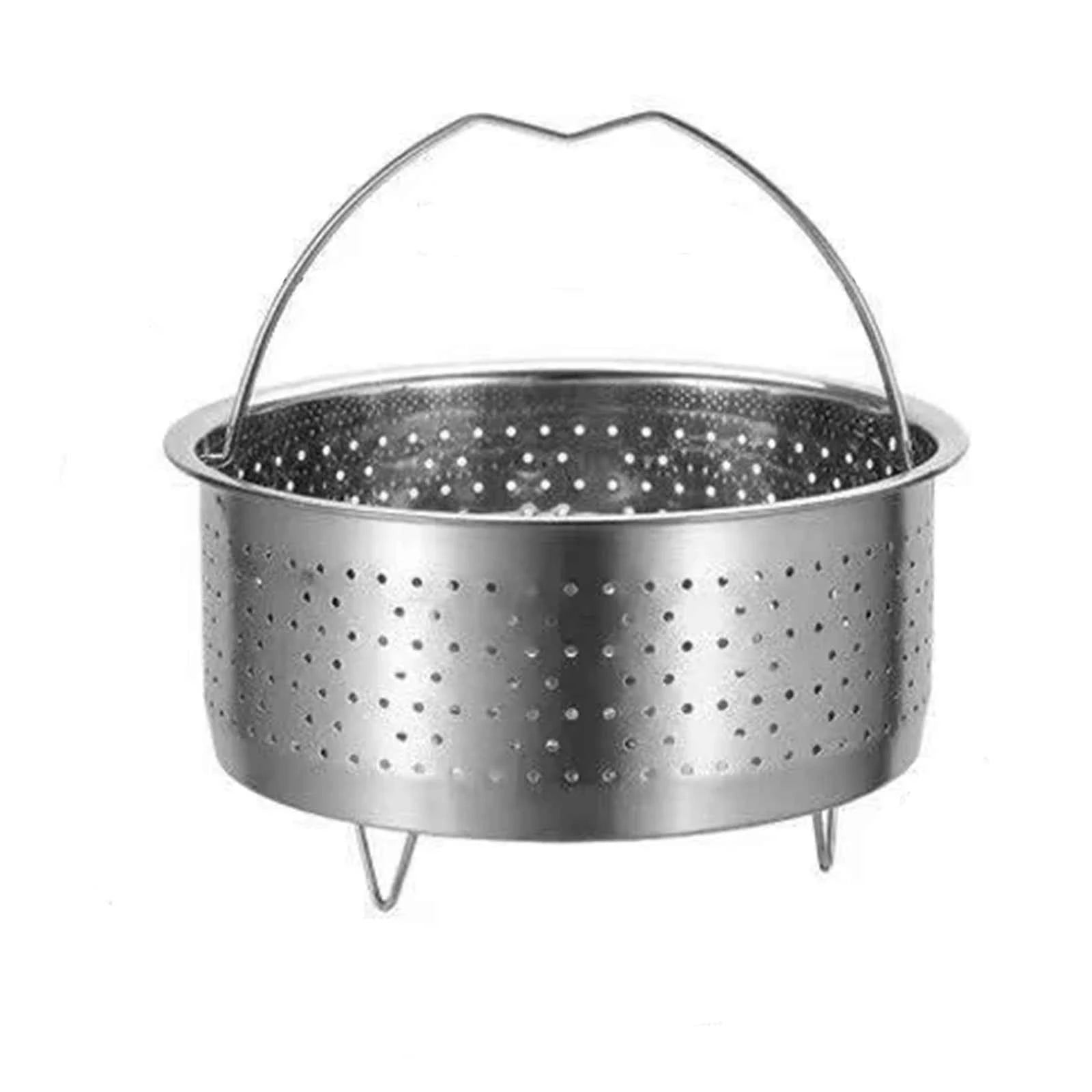 Stainless Steel Steamer Rack Insert Stock Pot With Handle Steaming Tray Rice Pressure Cooker Basket Steamer Kitchen Cooking Tool