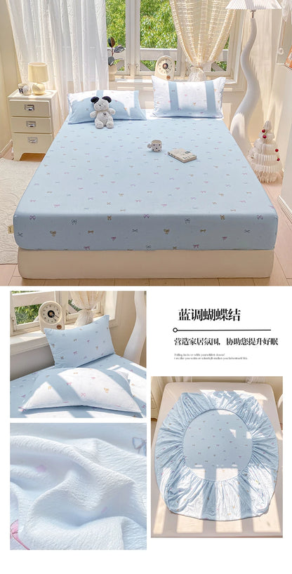 Green Floral Fitted Bed Sheet | Single, Queen, King