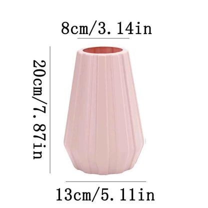 Creative Fashion Flower Vase Imitation Ceramic Plastic Flower Pot Nordic Style Modern Flower Arrangement Container Home Ornament