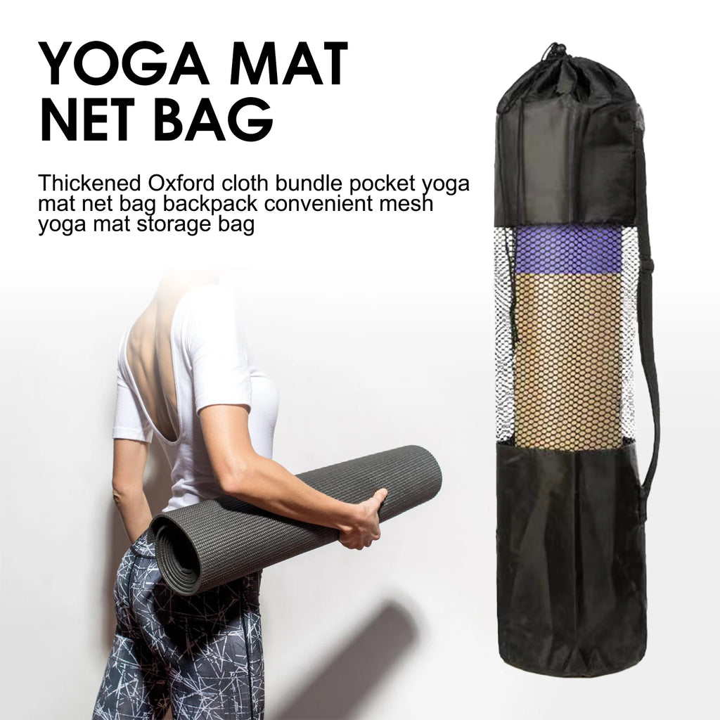 Yoga Mat Bag with Mesh Window Oxford Cloth Lightweight Waterproof for Gym Beach Travel Yoga Strap Storage
