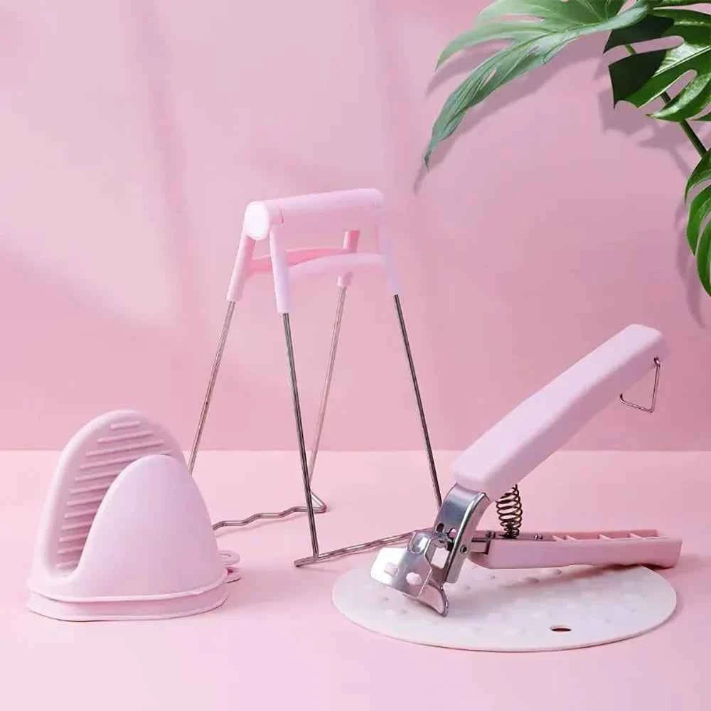 Anti-scalding Clip Disc Lifter Steamer Clamp Silicone Gloves Microwave Oven Tray Non-Slip Pan Gripper Kitchen Accessories