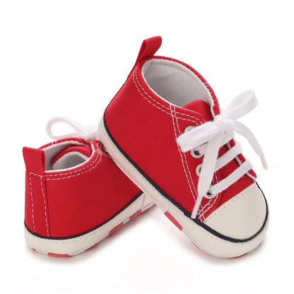 0-18 Months Baby Canvas Classic Sports Shoes Newborn Boys and Girls Printed Star First Walkers Shoes Infant Anti slip Baby Shoes