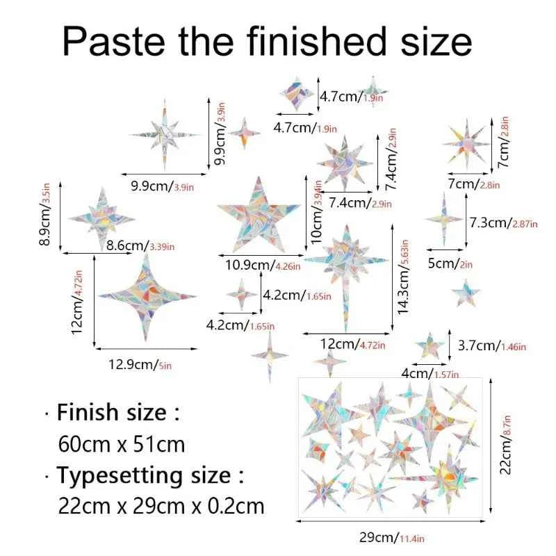 29 Stylels Rainbow Maker Sun Catcher Wall Stickers Cat Bird Star Mushroom Moon Sun DIY Window Glass Electrostatic Prisms Sticker