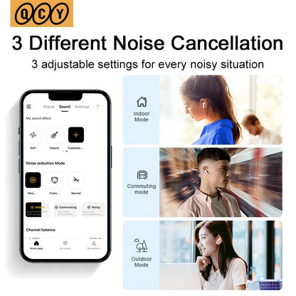 QCY HT05 MeloBuds ANC Earbuds – 40dB ANC, Transparency Mode, 6-Mic, 30H Playtime