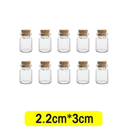 Small Glass Bottles with Cork Tiny Empty Glass Jars Craft Art Vials Transparent Wishing Bottles Birthday Wedding Party Favors