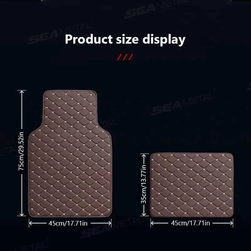 BLALION Car Floor Mats 4PCS Universal PU Waterproof Auto Foot Pad Protector Carpet Front and Rear Mats Set Interior Accessories