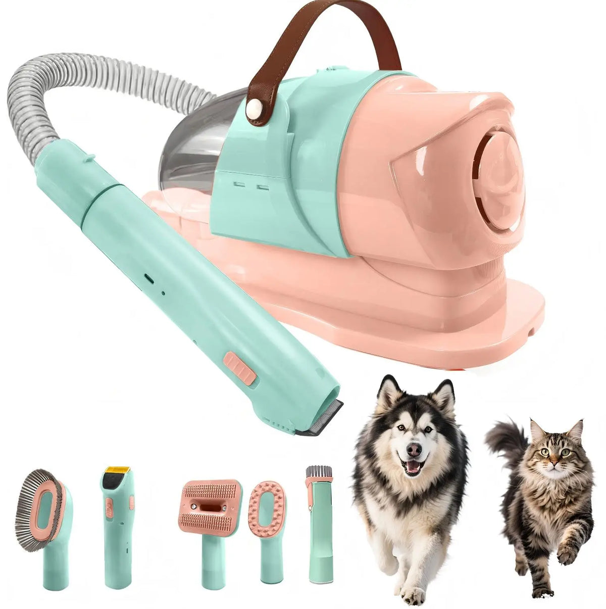 Pet Grooming Vacuum Kit with Clipper Attachment