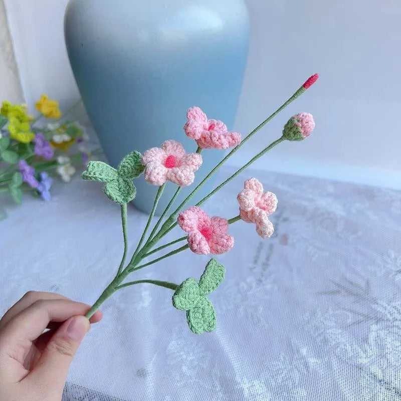 Crochet Flower Cute Yarn flowers are ephemeral flower Bud Bouquet Handwoven Flower Creative Party Wedding Bouquet Decor