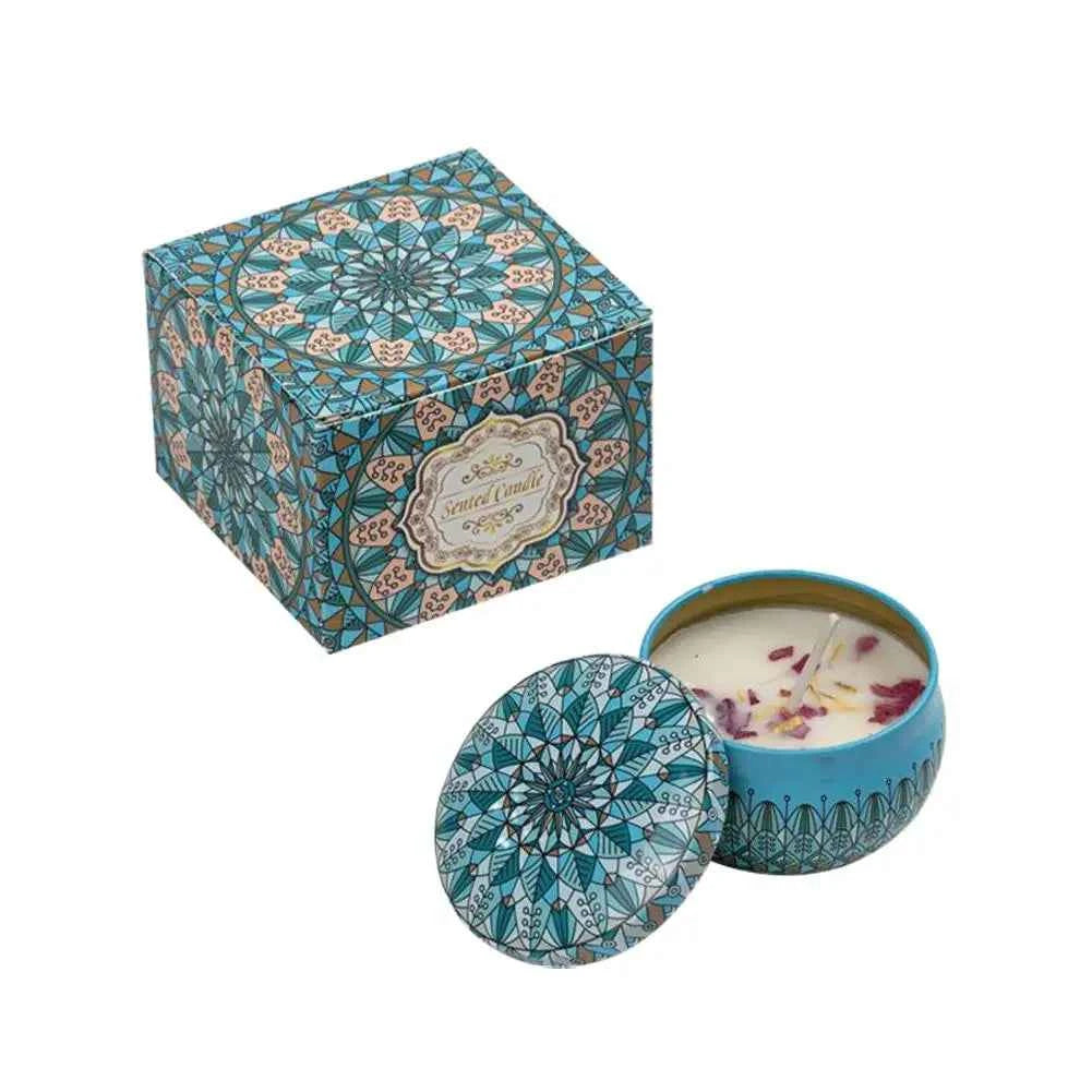 Vintage Can Candles Soy Wax Flower Fragrance Scented Candle Vintage Flower Rose Lavender Candle Jars For Wedding Birthday Gift