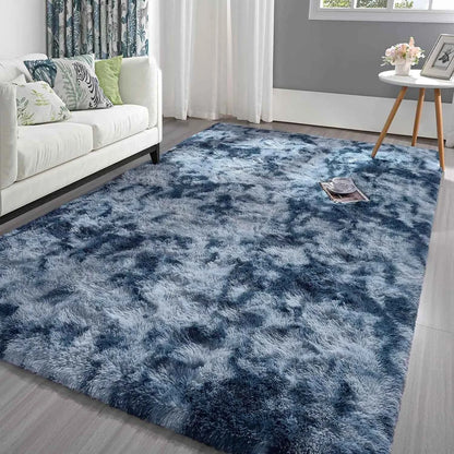 VIKAMA Plush Tie-Dye Carpet Living RoomHome Decor Children's Bedroom Fluffy Carpet Non-Slip Blanket Bedside Design Room Play Mat