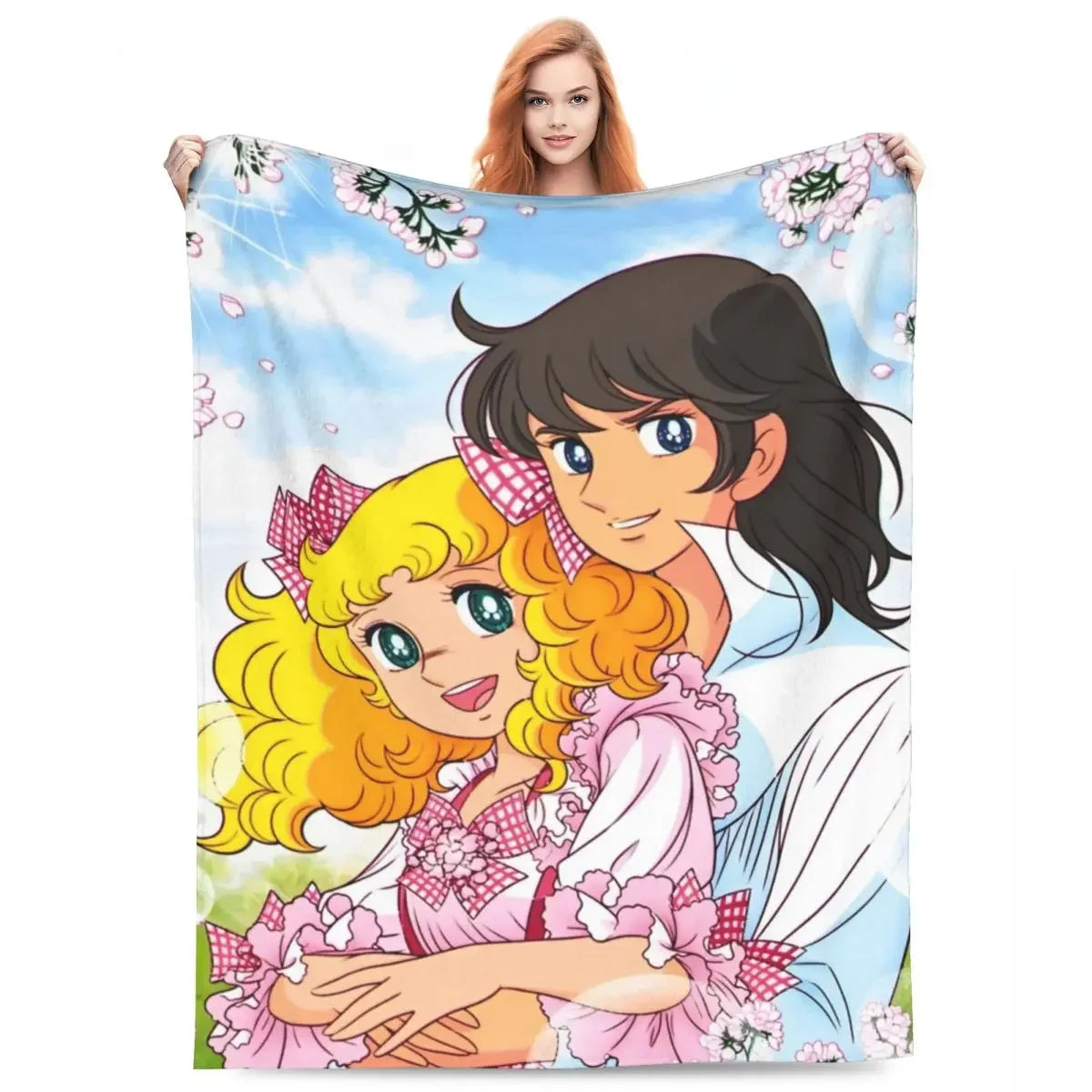 Candy Candy Manga Fleece Blankets Drama Adventure Custom Throw Blankets for Sofa Bedding Lounge