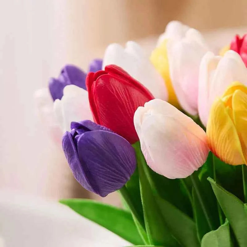 1/5/10/15PCS Tulips Artificial Flowers Real Touch Flowers Tulip Bouquet Decor Fake Tulips Flower for Home Wedding Decorations