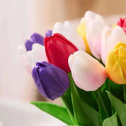1/5/10/15PCS Tulips Artificial Flowers Real Touch Flowers Tulip Bouquet Decor Fake Tulips Flower for Home Wedding Decorations