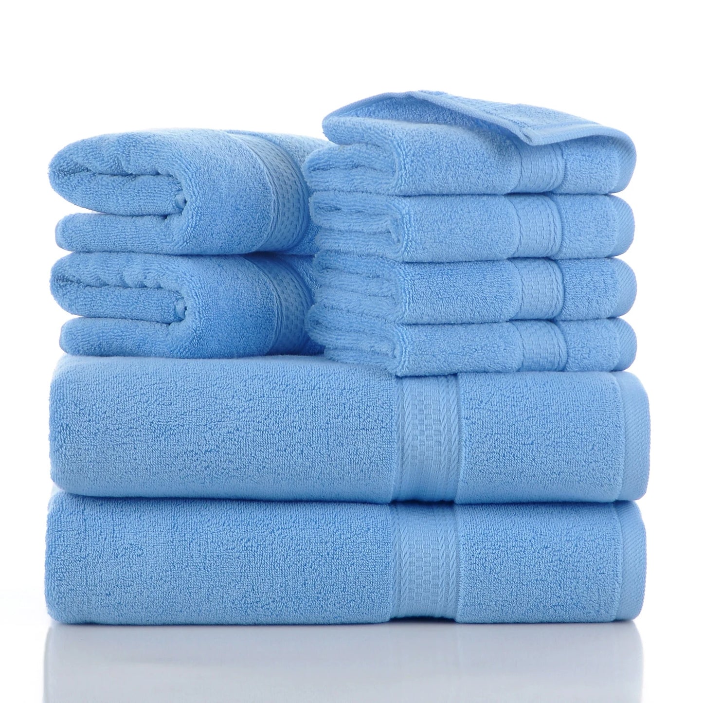 Towels 8 Piece Majestic Plush Luxury Towel Set, Cotton, Grey | Majestic - Bath Towel Set