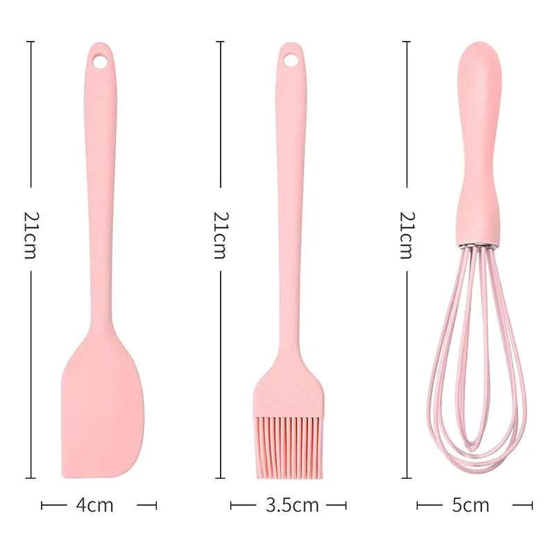 3PCS/SET Silicone Baking Set Cake Cream Spatula Scraper Kitchen Household Egg Whisk Barbecue Oil Brush Gadget Kitchen Supplies