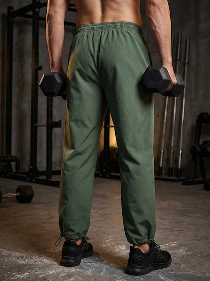 Men's Trendy Sporty Pants with Lines Gym Workout Running Trousers with Side Pockets Athletic Quick-Dry Breathable Sweatpants