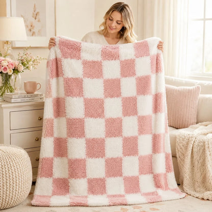 [Holiday Gifts] 1pc of Colorful Plaid Flannel Blanket, Thickened Material, Suitable for Office Nap Blankets, Summer Throw Blankets, Double Bed Sheets, Outdoor Camping, Holiday Gifts, Multi-purpose Blankets, Soft and Skin-frie