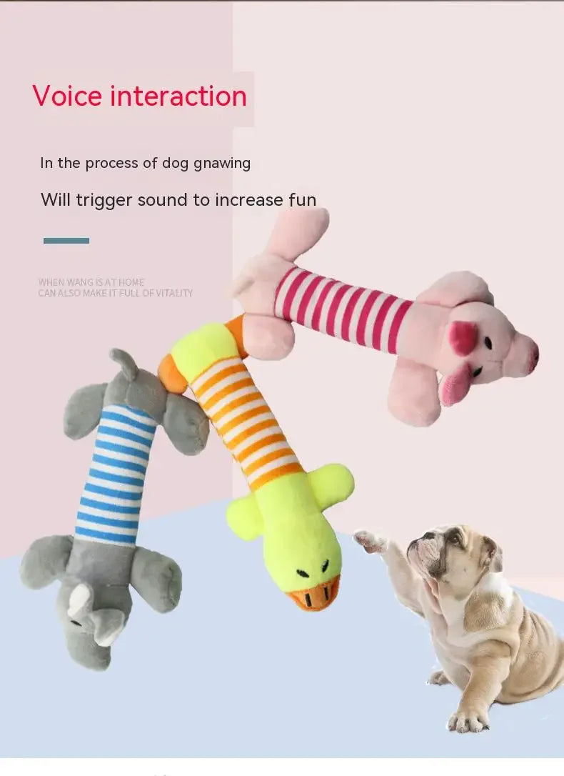 No Stuffing Squeaky Duck Dog Toy – Soft Plush Chew Toy for Puppies & Senior Dogs