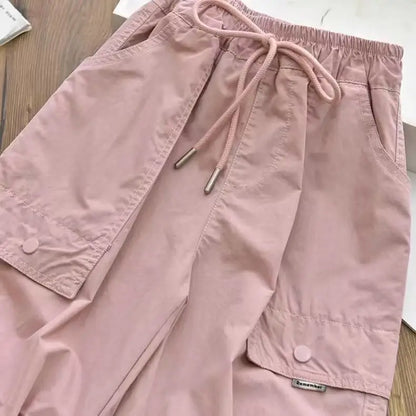 Spring Clothes Fashionable Kids Cargo Joggers Elastic Ankle Pants Casual Trousers Light Breathable Summer Trendy Outfit