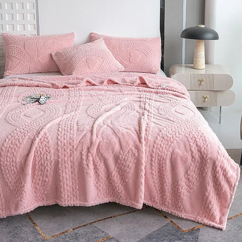 Ultra Soft Cozy Fleece Blanket Queen Size   Warm Thick Fluffy Plush Bed Blanket for All Season  Fuzzy Comfy Coverlet for Couch  Gift Idea