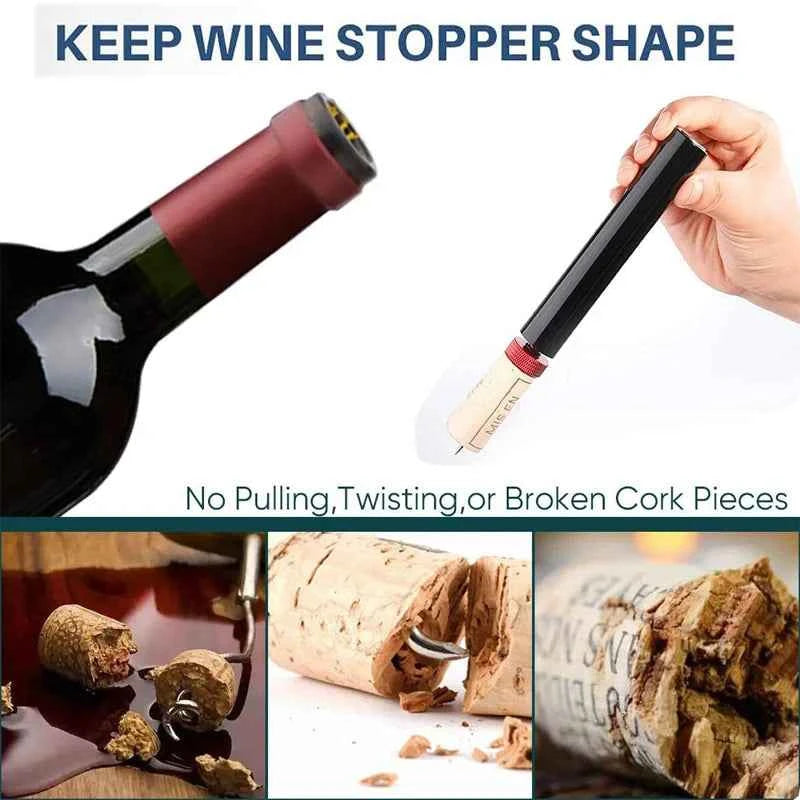 Wine Opener Air Pump Wine Bottle Opener Stainless Steel Pin Cork Remover Air Pressure Corkscrew Kitchen Tools Bar Accessory
