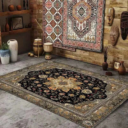 Persian American Retro Carpet Large Area Living Room Decoration Home Ethnic Style Bedroom Rug Cloakroom Lounge Soft Mat Washable