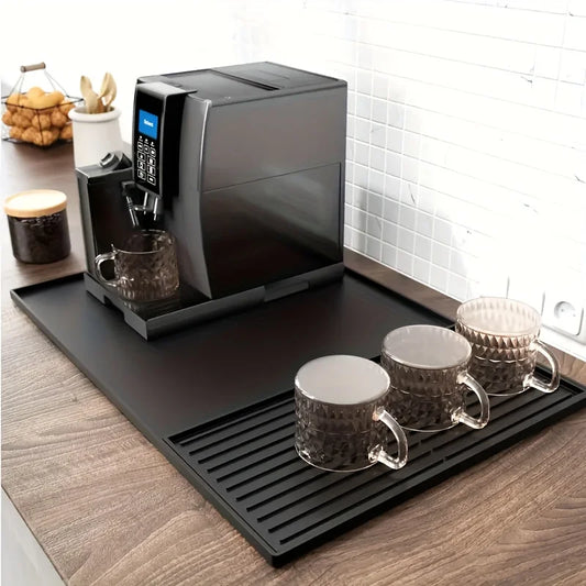 Tapis de Bar à Café en Silicone 2-en-1 XX-Grand 60x40cm | Protection de Plan de Travail Antidérapante Résistante à la Chaleur