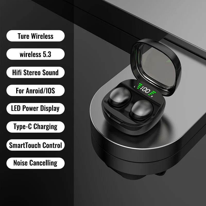 Mini Invisible Earphones – Bluetooth 5.3, HiFi Stereo, IPX5 Waterproof, 240H Standby