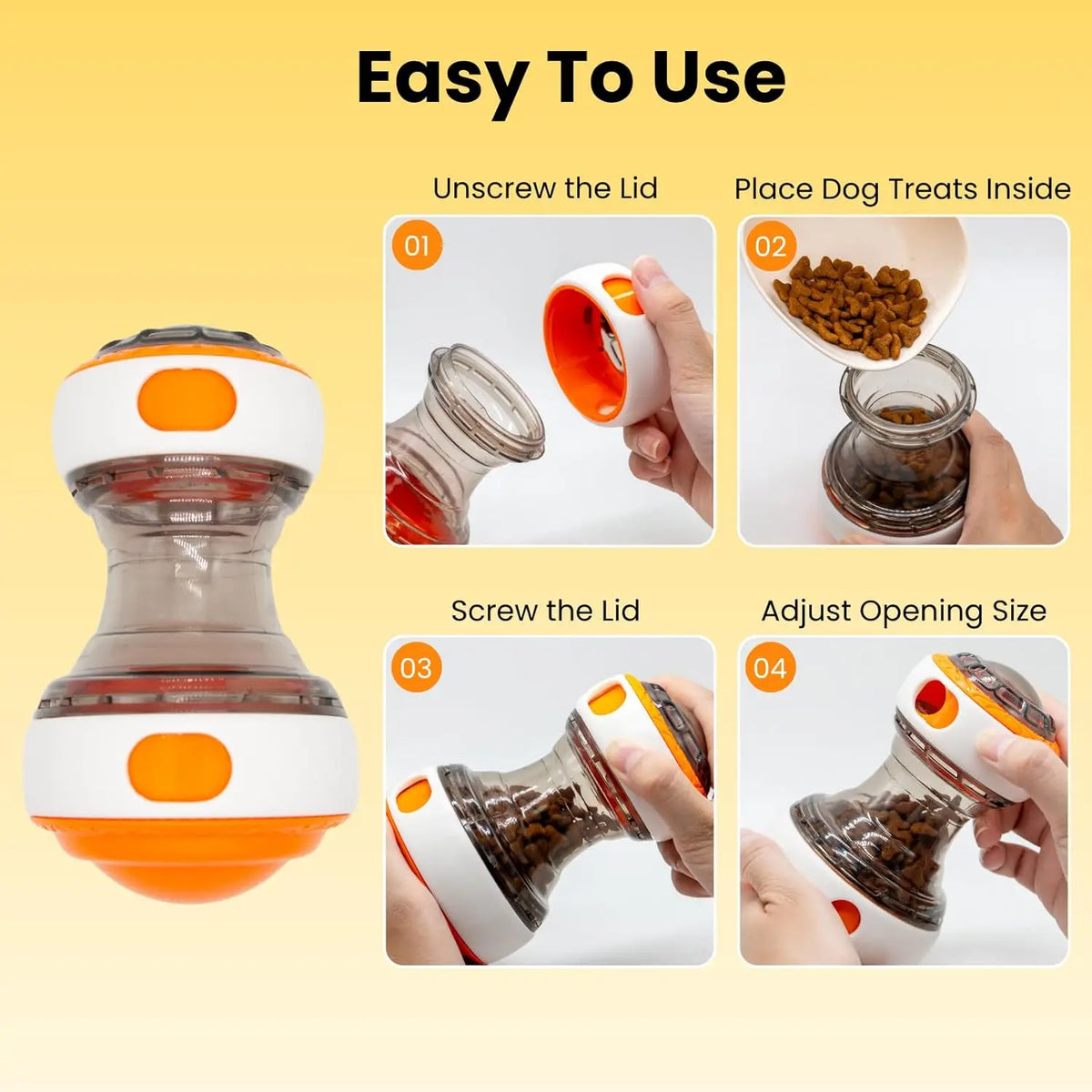 Interactive Dog Treat Dispenser Ball, Durable Puzzle Toy