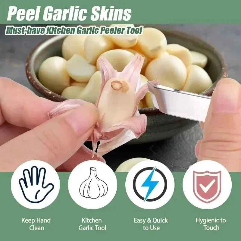 10/1pcs Stainless Steel Garlic Peeler Quickly Garlic Peeling Pig Hair Plucking Clip Manual Tweezers Gadgets Kitchen Accessories