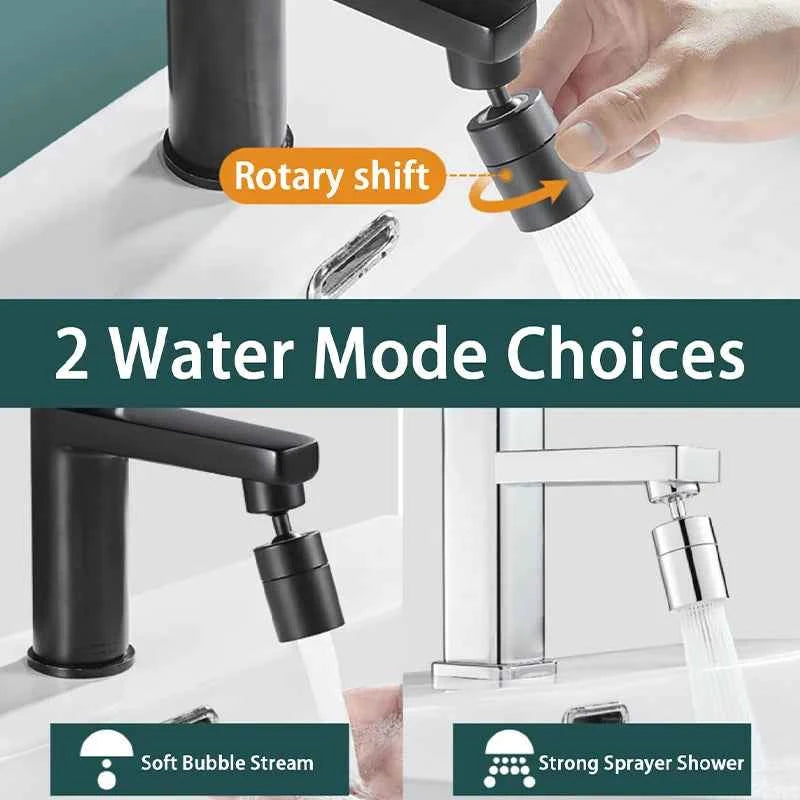 360°Universal Kitchen Faucet Anti-splash Aerator Bathroom Tap Rotatable Faucet 2 Mode Tap Nozzle Bubbler Kitchen Sink Faucet