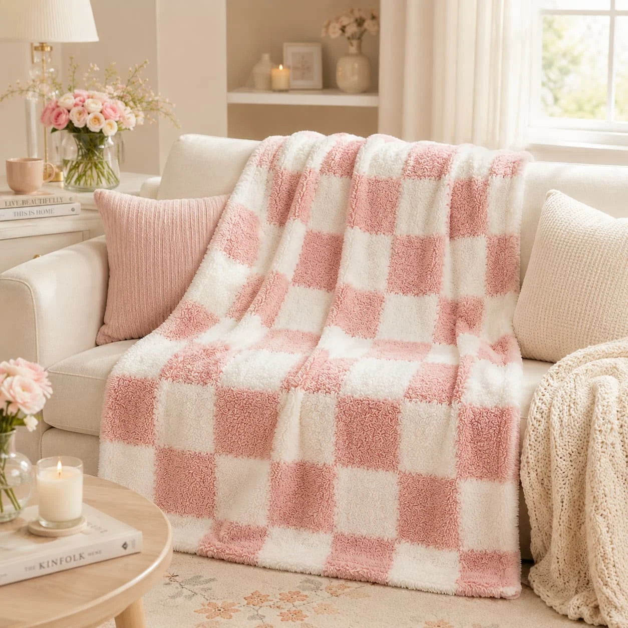[Holiday Gifts] 1pc of Colorful Plaid Flannel Blanket, Thickened Material, Suitable for Office Nap Blankets, Summer Throw Blankets, Double Bed Sheets, Outdoor Camping, Holiday Gifts, Multi-purpose Blankets, Soft and Skin-frie