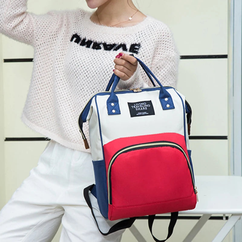 Large Capacity Canvas Diaper Bag, Thermal Insulation