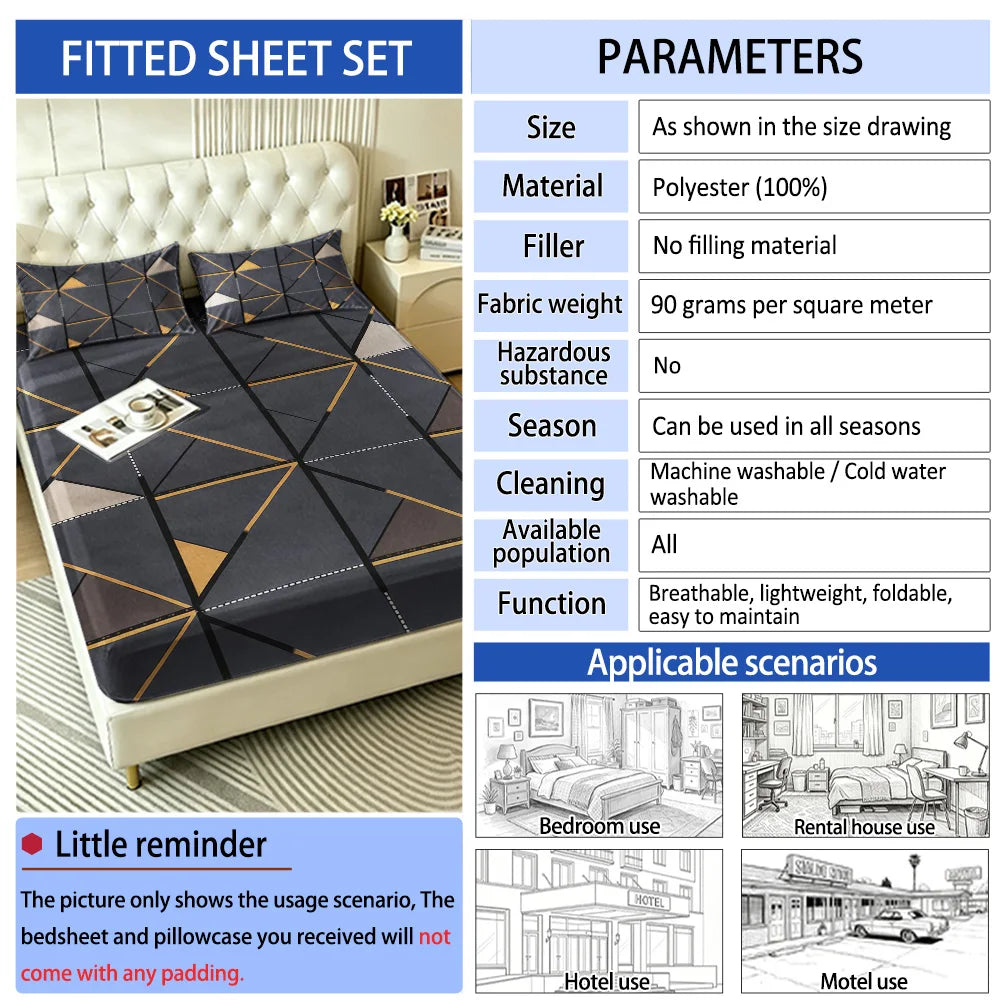 3-Piece Brushed Microfiber Bedding Set, Sheet + 2 Cases